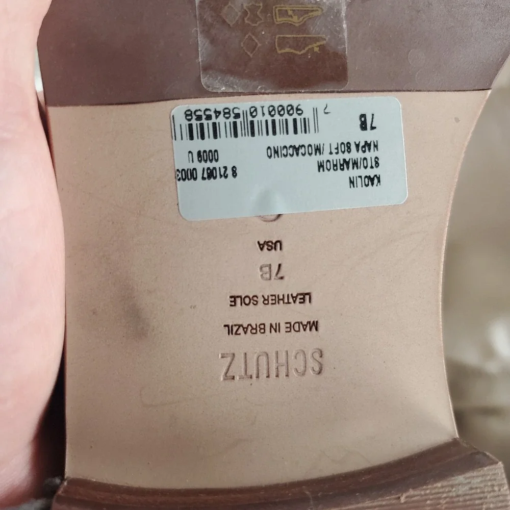 Schutz Kaolin Womens Over-The-Knee Boots Sz 7 B Taupe Leather Side Zip Round Toe